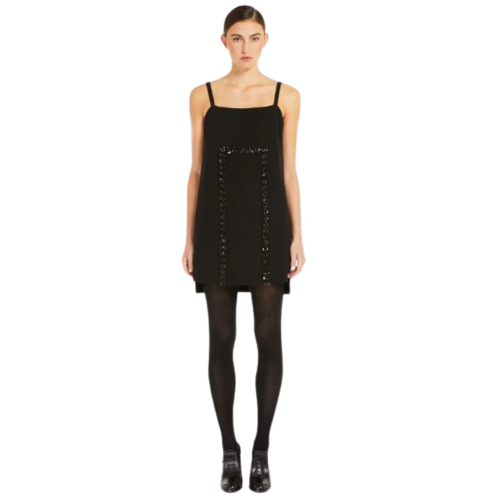 Max Mara Zwarte mouwloze jurk met versiering Black Dames