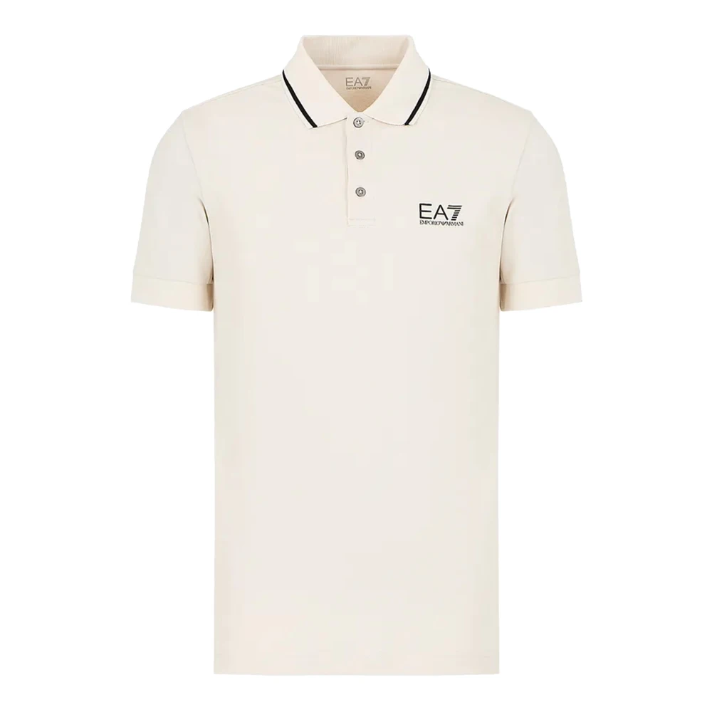 Emporio Armani EA7 Rainy Day Polo Shirt met Logo Beige Heren