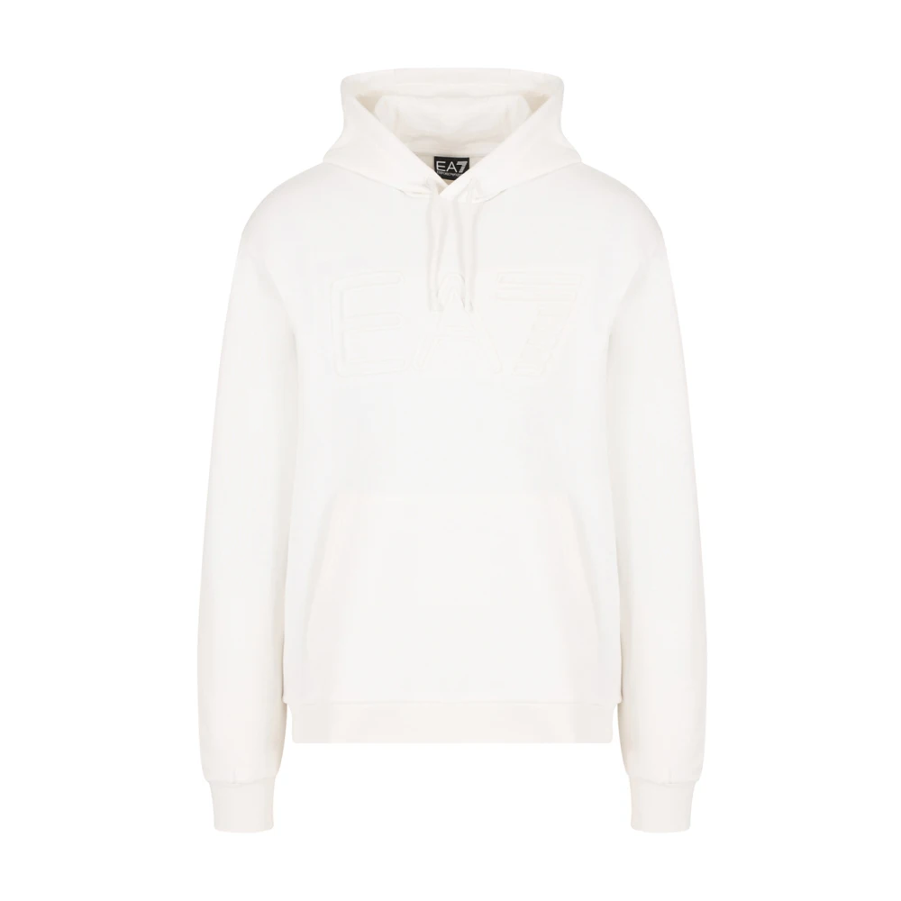 Emporio Armani Ea7 Men's White Hoodie Sweatshirt Casual Sporty Look