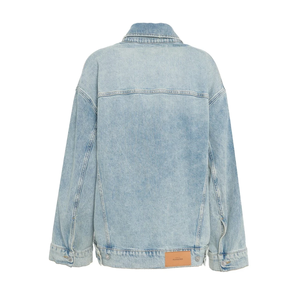 7 For All Mankind Blauwe Oversized Denim Jacket Oli Blue Dames