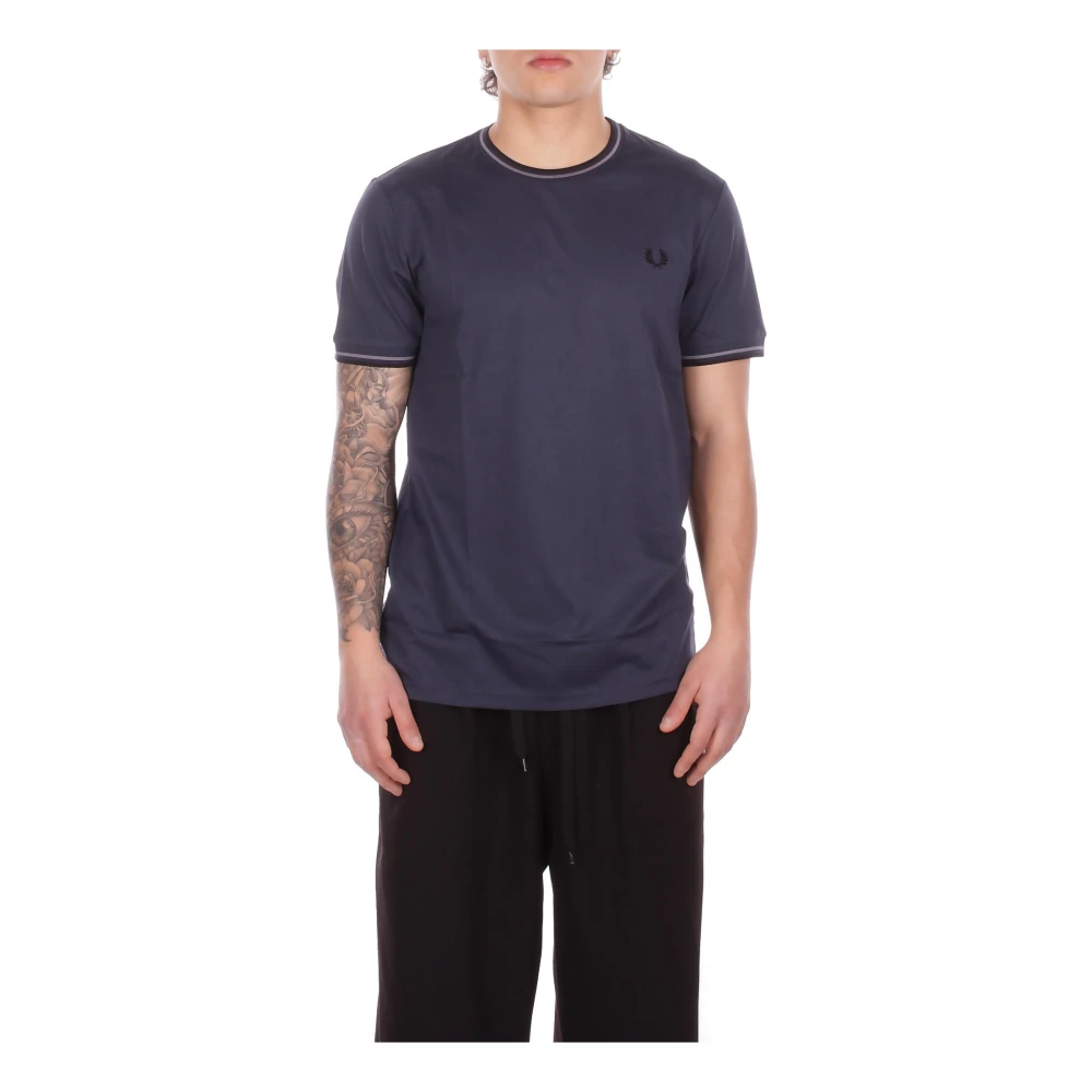 Fred Perry Men's Blue T-Shirts, M, T-Shirt With Front Logo