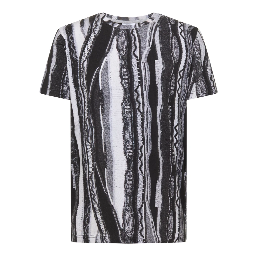 Carlo colucci Gedrukt Ronde Hals T-Shirt Black Heren