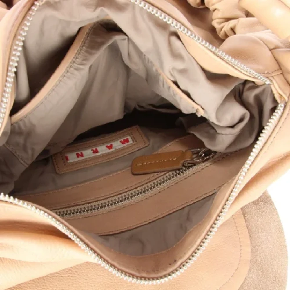 Marni Pre-owned Leather handbags Beige Dames