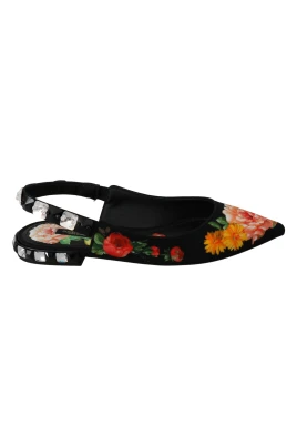 Elegant Blommig Kristall Flats