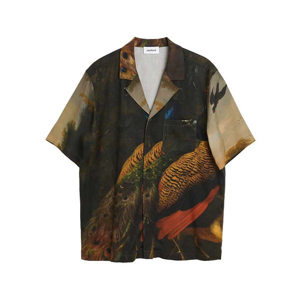 Soulland Orson Bruine Shirt met Barok Print Multicolor Heren