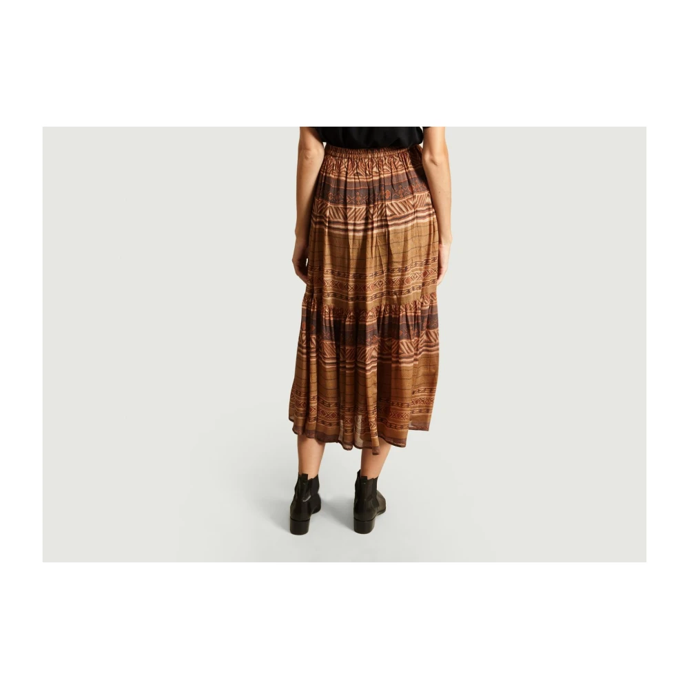 Mes Demoiselles Geometrische Oker Midi Rok Yellow Dames