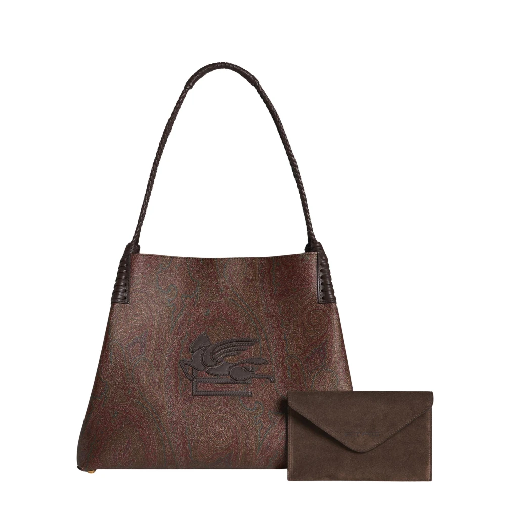 ETRO Bruine Geweven Leren Handtas Brown Dames