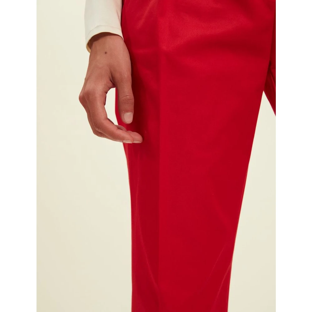 Ines De La Fressange Paris Rode Katoenen Hector Broek Red Dames
