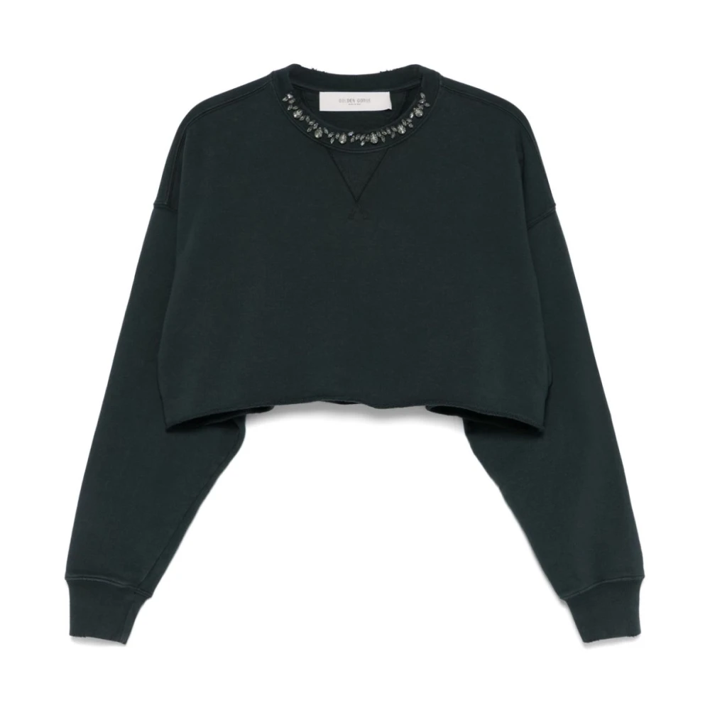 Golden Goose Zwarte Trui met Kristallen Versiering Black Dames