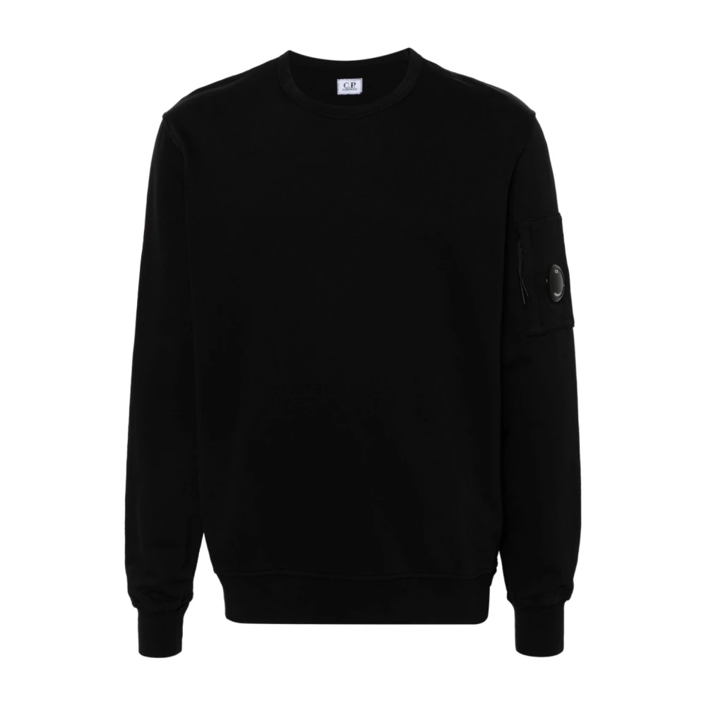 C.P. Company Zwarte Crew Neck Sweater met Mouwritszak Black Heren