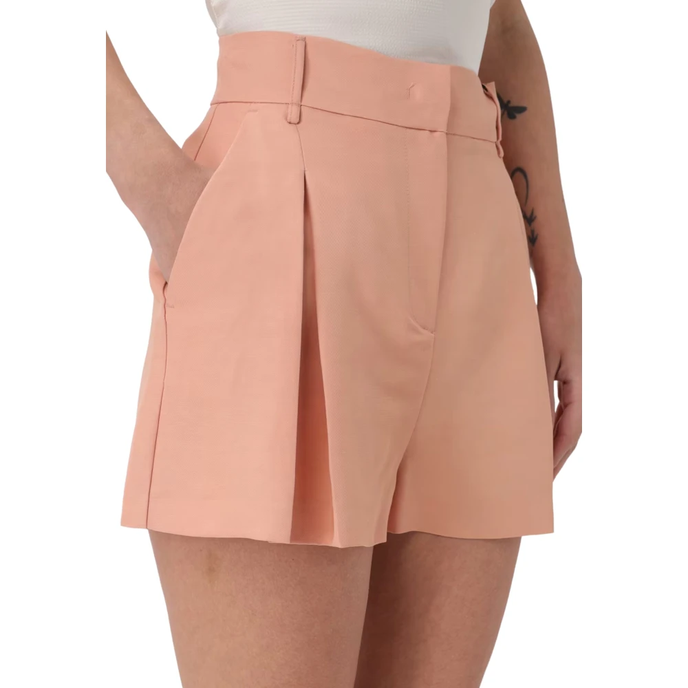 Twinset Roze Hoge Taille Shorts van Linnenmix Pink Dames