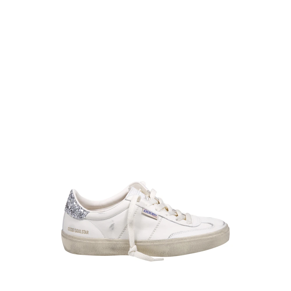 Golden Goose Nappa Läder Glitter Häl Skor White, Dam