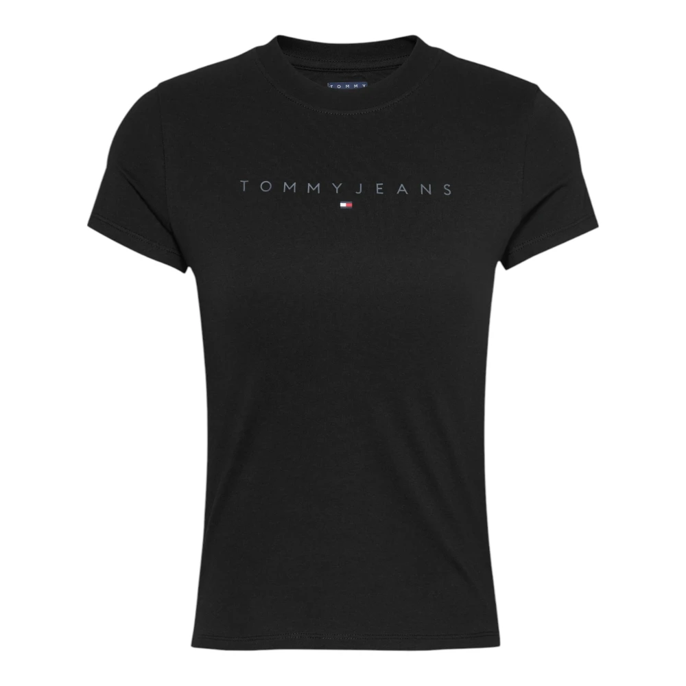 Tommy Jeans Zwart Katoenen Ronde Hals T-Shirt Black Dames