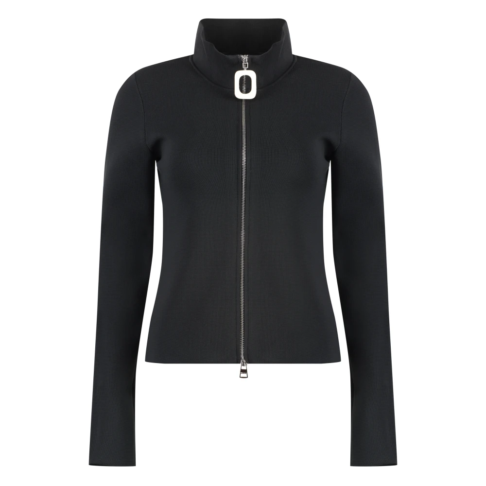 JW Anderson Geribbelde Kraag Ritsvest Black Dames