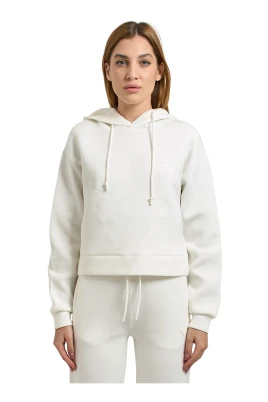 Vit Scuba Sweatshirt med Huva