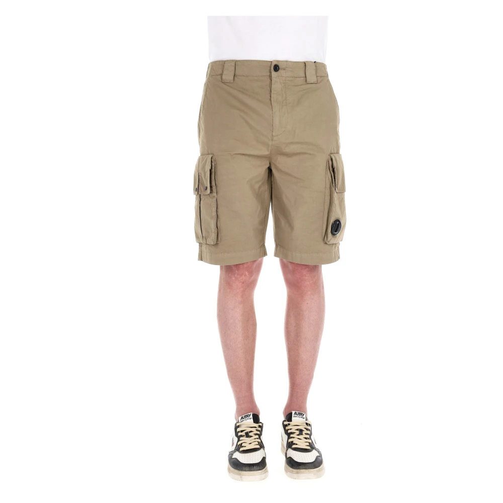 C.p. Company Men's Green Cargo Cotton Shorts