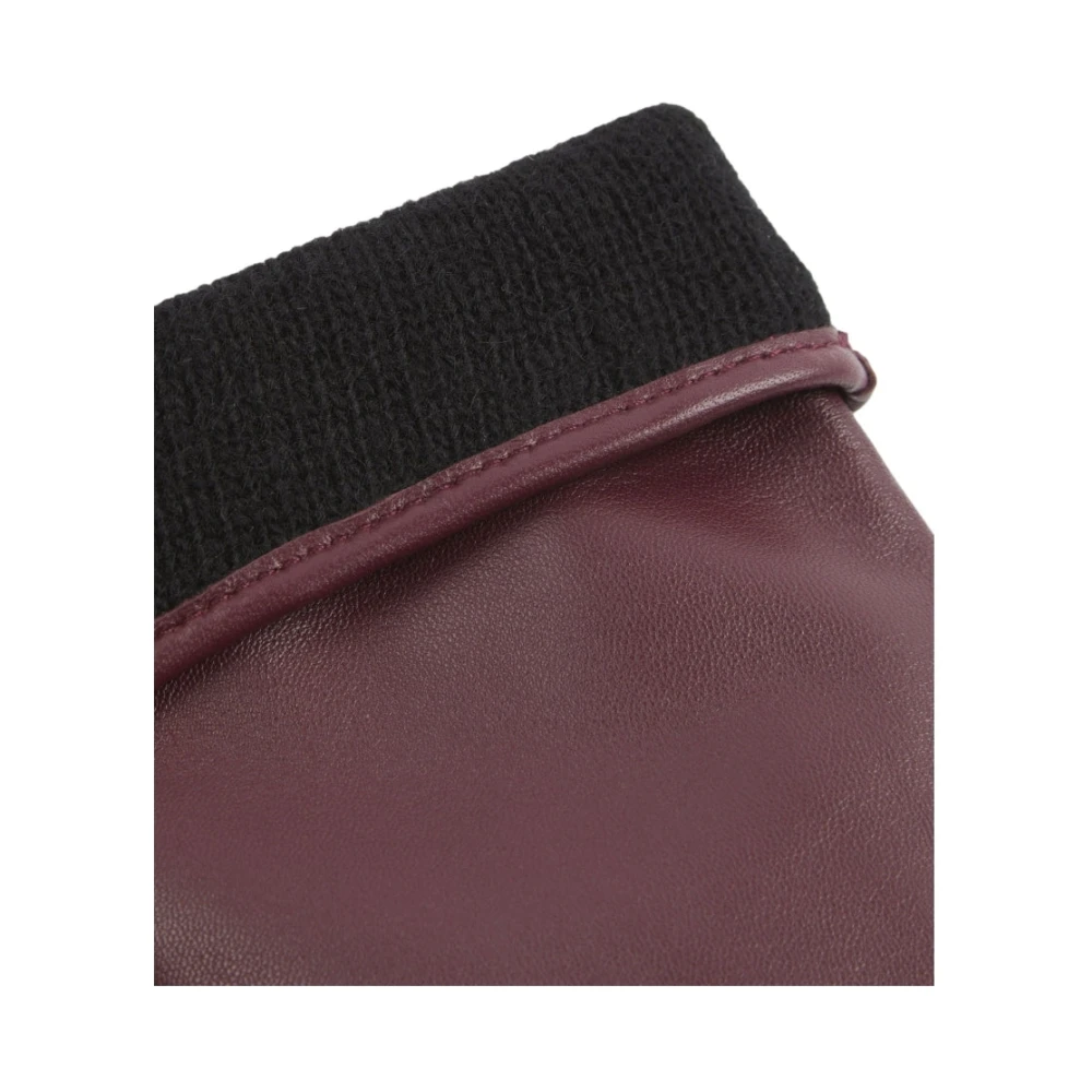 Calvin Klein Rode Leren Handschoenen voor Vrouwen Red Dames