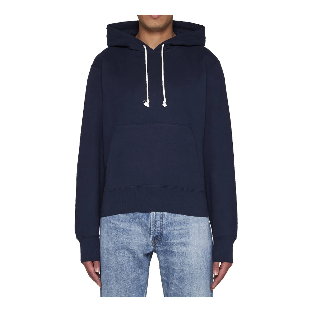 Saint Laurent Hoodie met logo detail Blue Heren