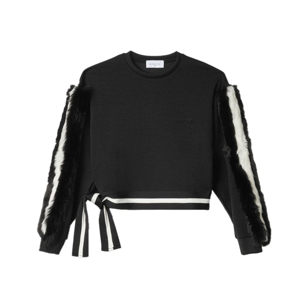 Gaëlle Paris Zwarte trui met elegante transparante mouwen Black Dames