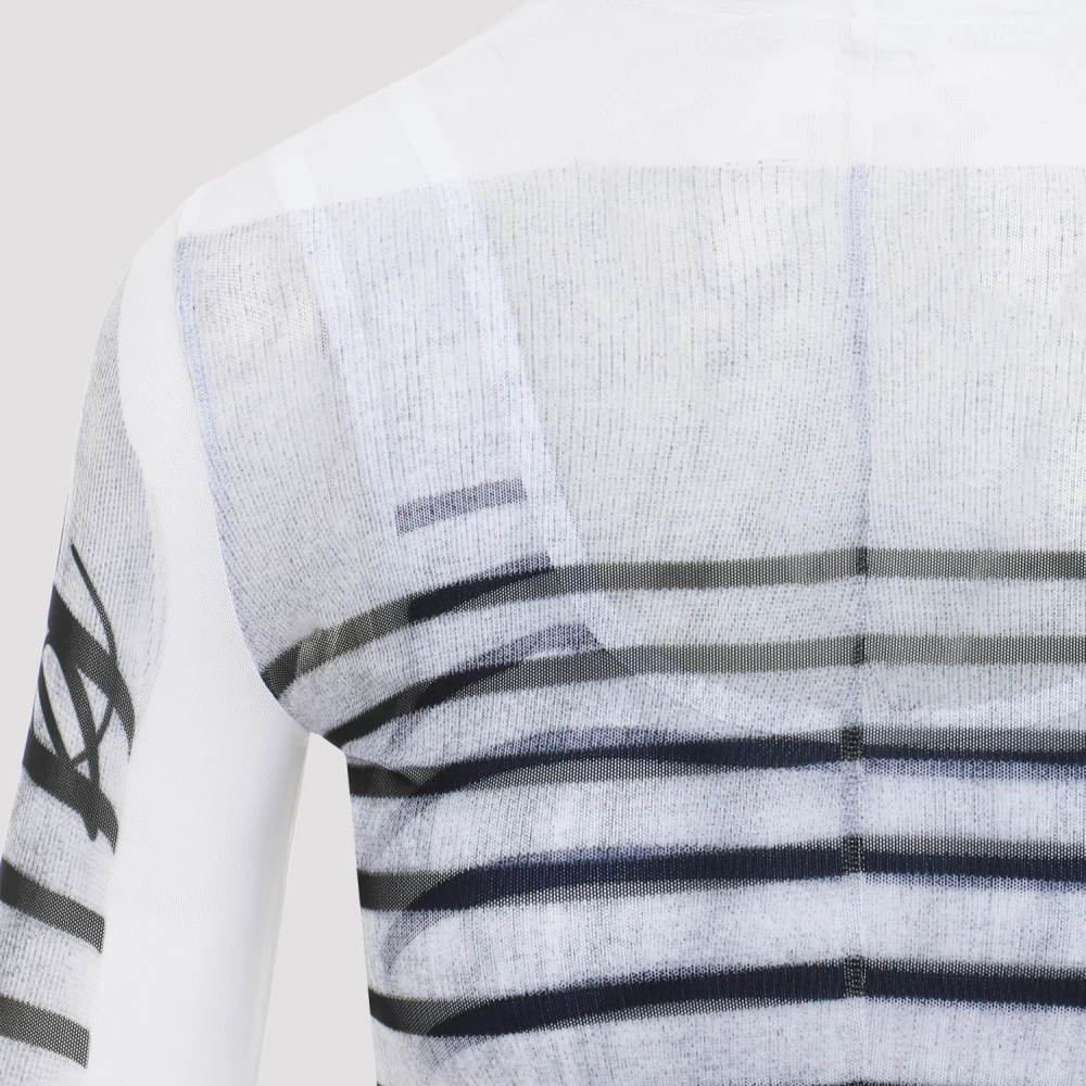 Jean Paul Gaultier Gedrukte Mesh Longsleeve Top Multicolor Dames