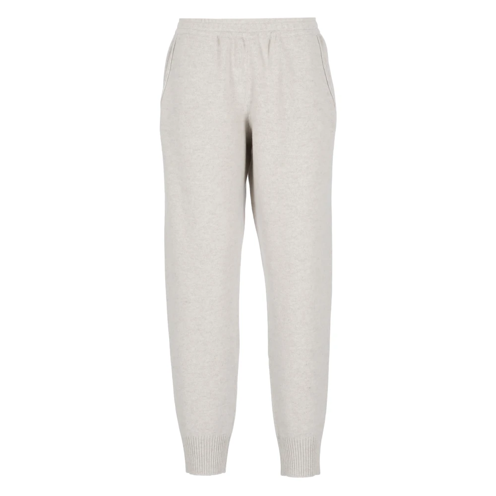 BRUNELLO CUCINELLI Ivoor Wolmix Elastische Taille Broek Beige Dames