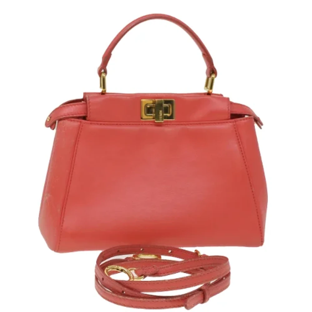 Fendi Vintage Pre-owned Leather handbags Orange Dames