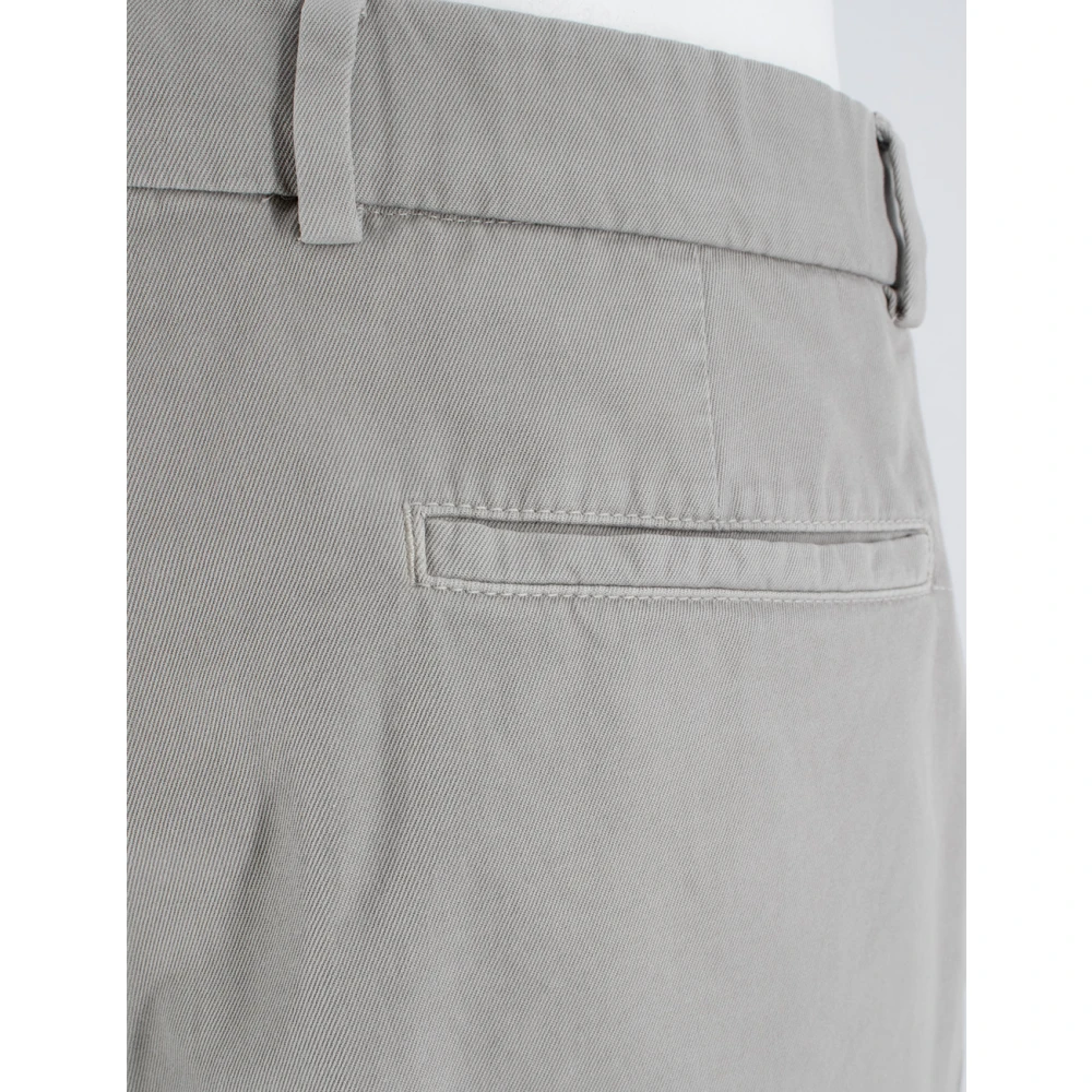 BRUNELLO CUCINELLI Op Maat Gemaakte Zachte Broek met Tailleband Gray Heren