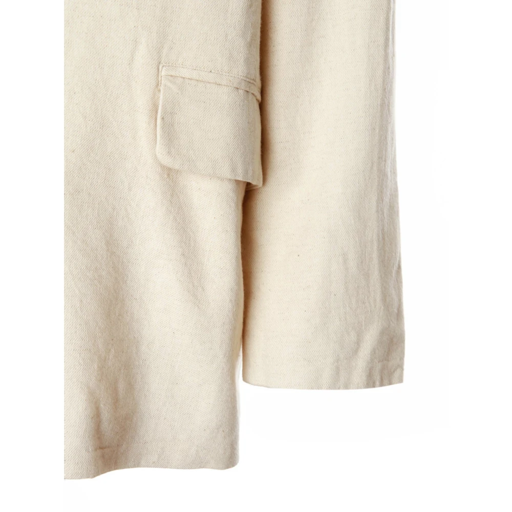 American vintage Klassieke Blazer met Brede Revers Beige Dames