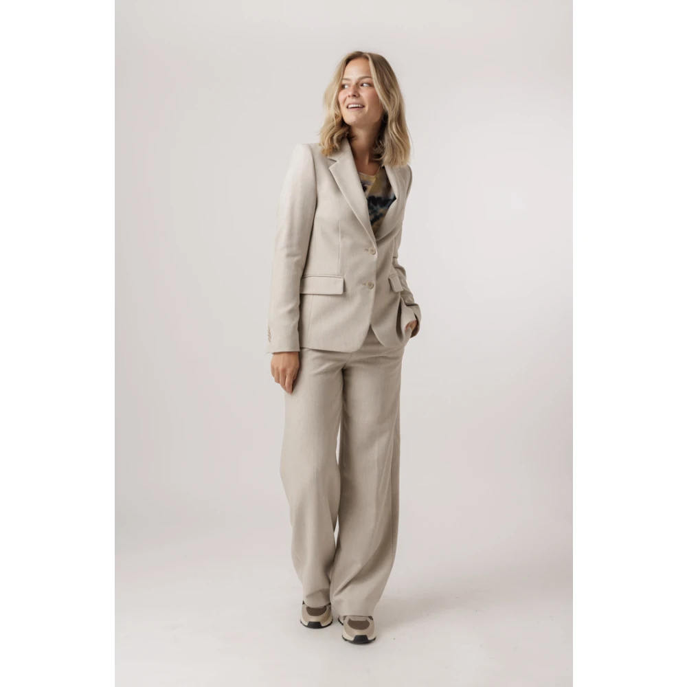 drykorn Bruine Blazer met Slim Fit Beige Dames