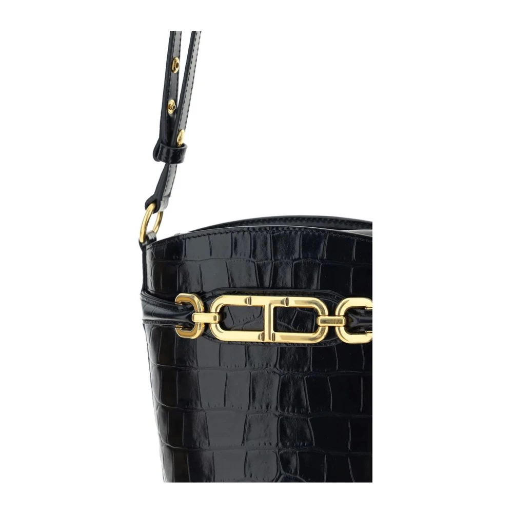 Tom Ford Stijlvolle Bucket Bag met Trekkoordsluiting Black Dames