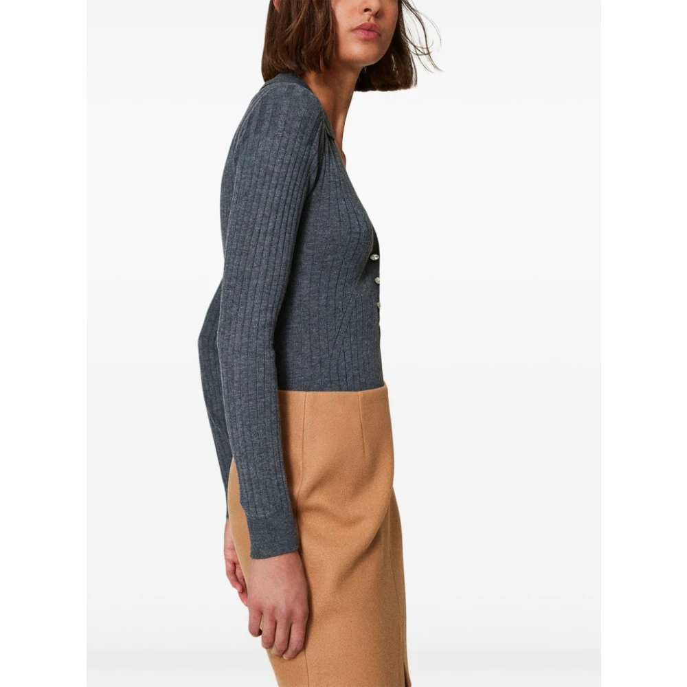 Twinset Kristalversierde Grijze Sweater Set Gray Dames