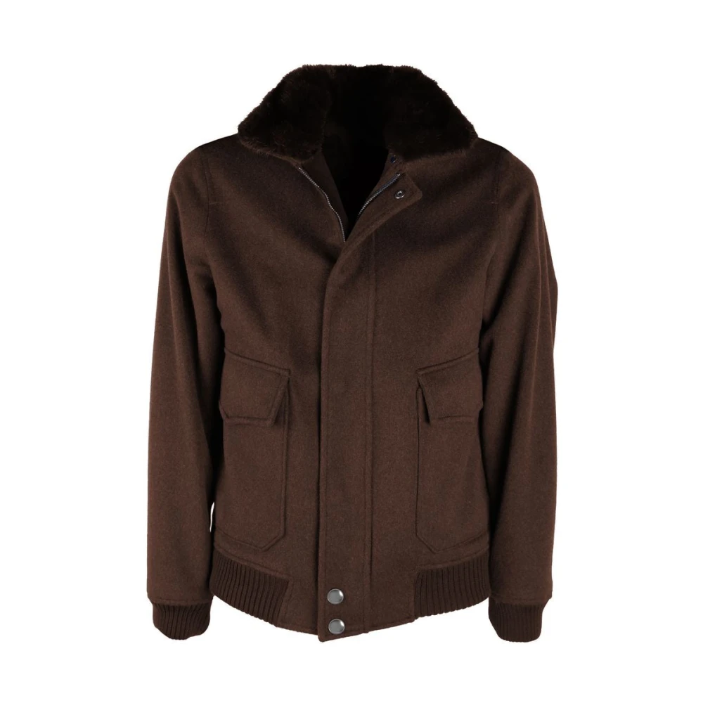 Made in Italia Bruine wollen jas met kasjmier-effect Brown Heren