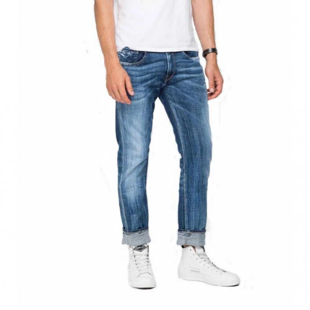 Replay Slim Fit Blue Jeans Blue Heren