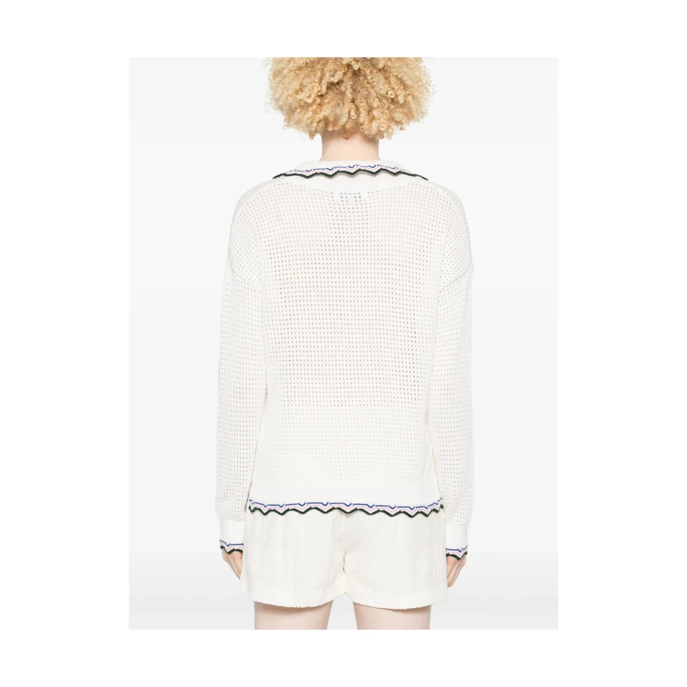 Maison Labiche Witte Logo Patch Trui White Dames