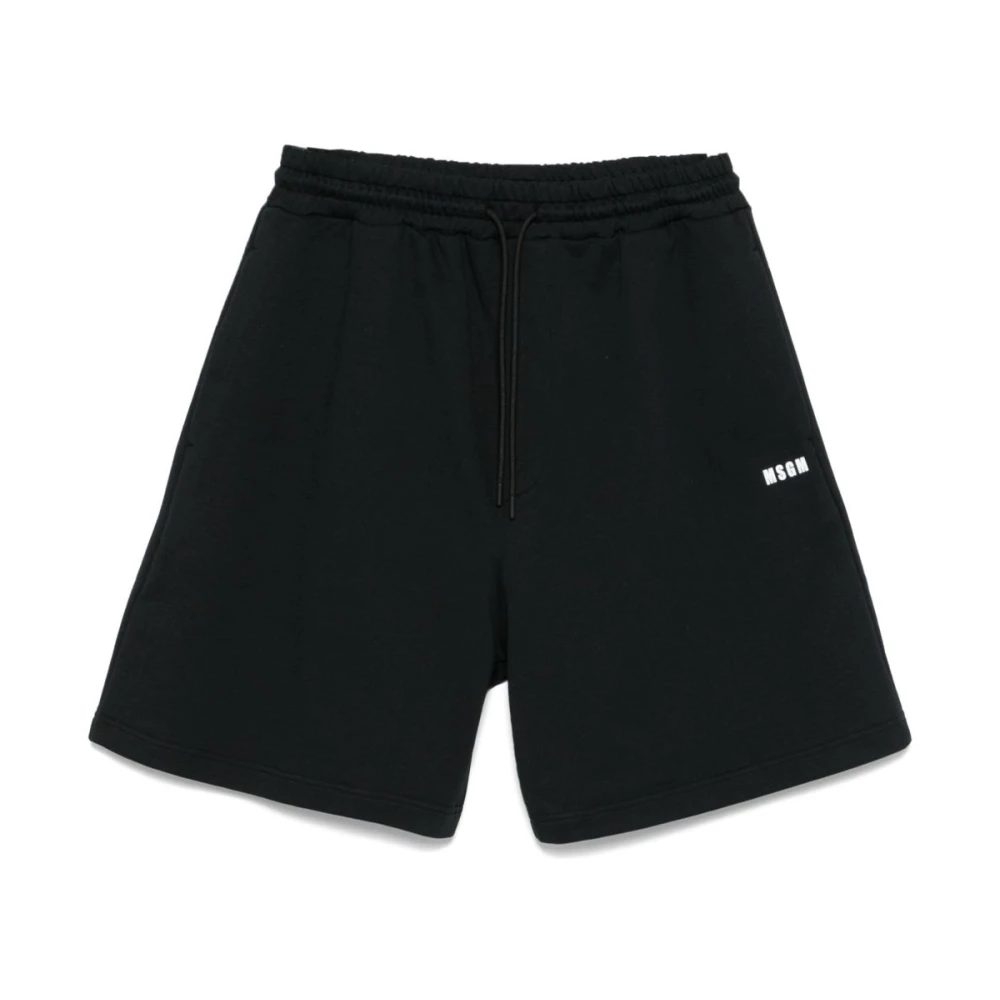 Msgm Zwarte Zomer Shorts voor Mannen Black Heren