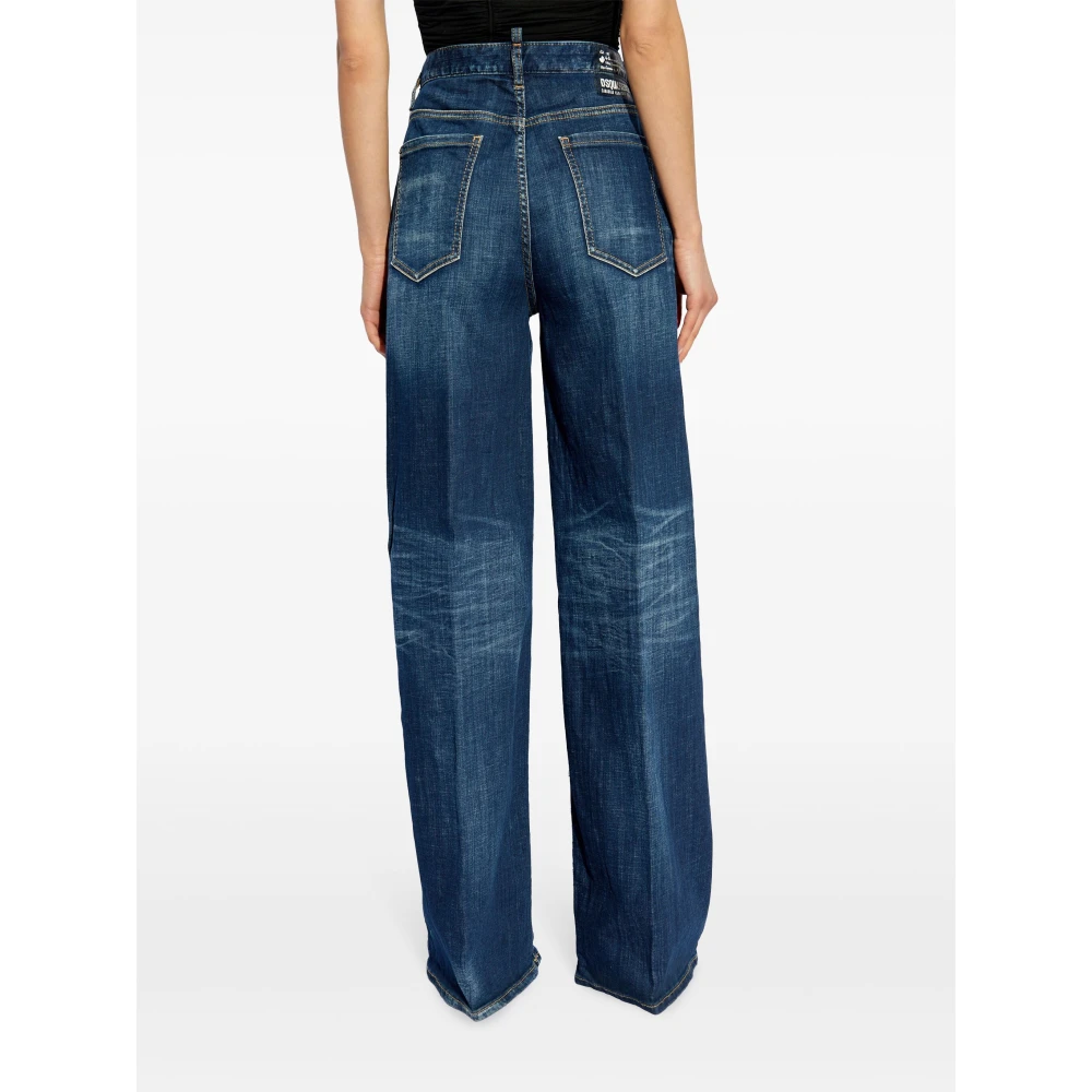 Dsquared2 Navy Blauwe Jeans Blue Dames