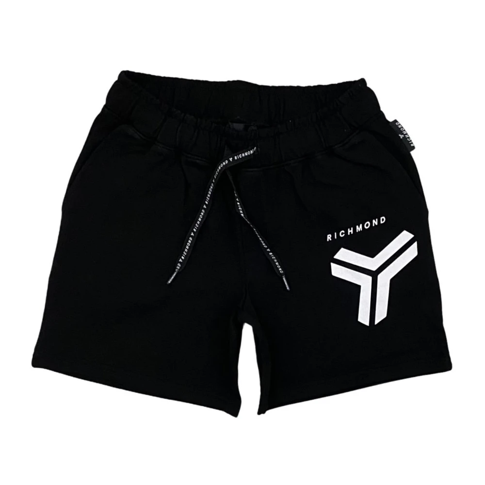 John Richmond Zwarte Katoenen Bermuda Shorts voor Mannen Black Heren