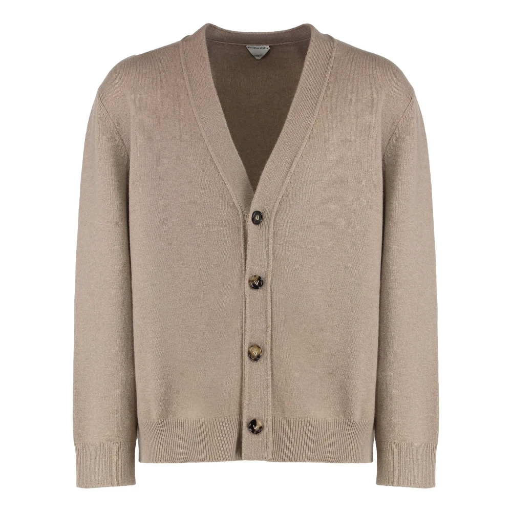 Bottega Veneta Men's Beige Cashmere Knitwear, L, Cashmere Cardigan