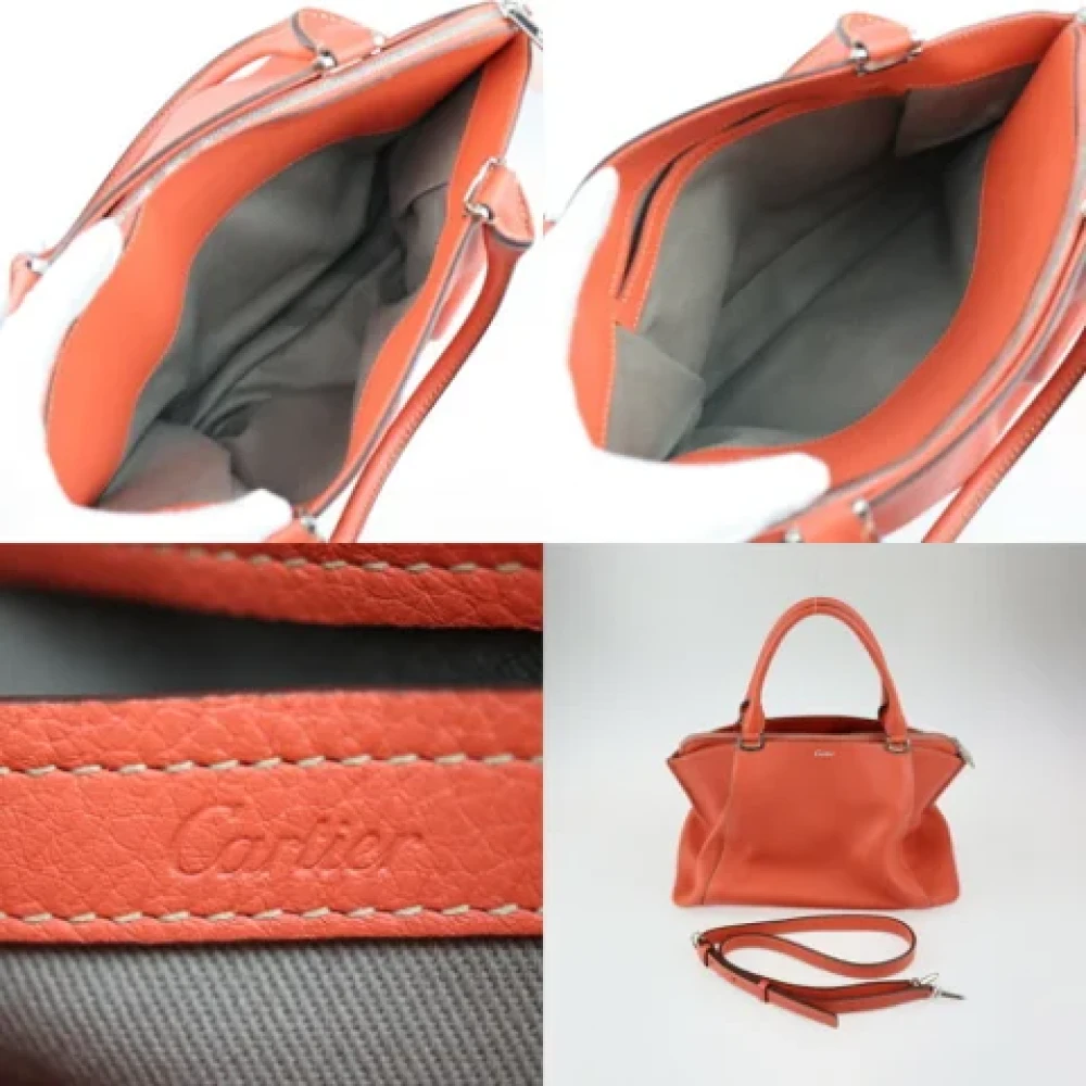 Cartier Vintage Pre-owned Leather handbags Orange Dames