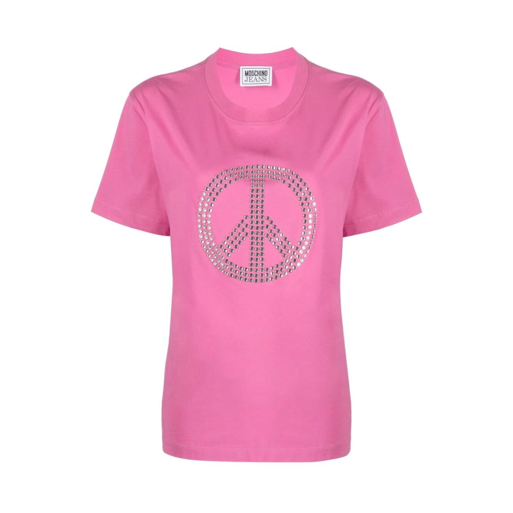 Moschino Peace Symbol T-shirt Pink Dames
