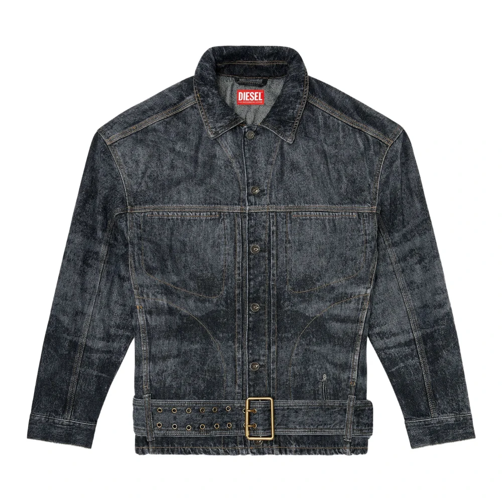 Diesel Biker-Inspired Denim Jacket - Male - Denim Jackets - Black - L - Jackets