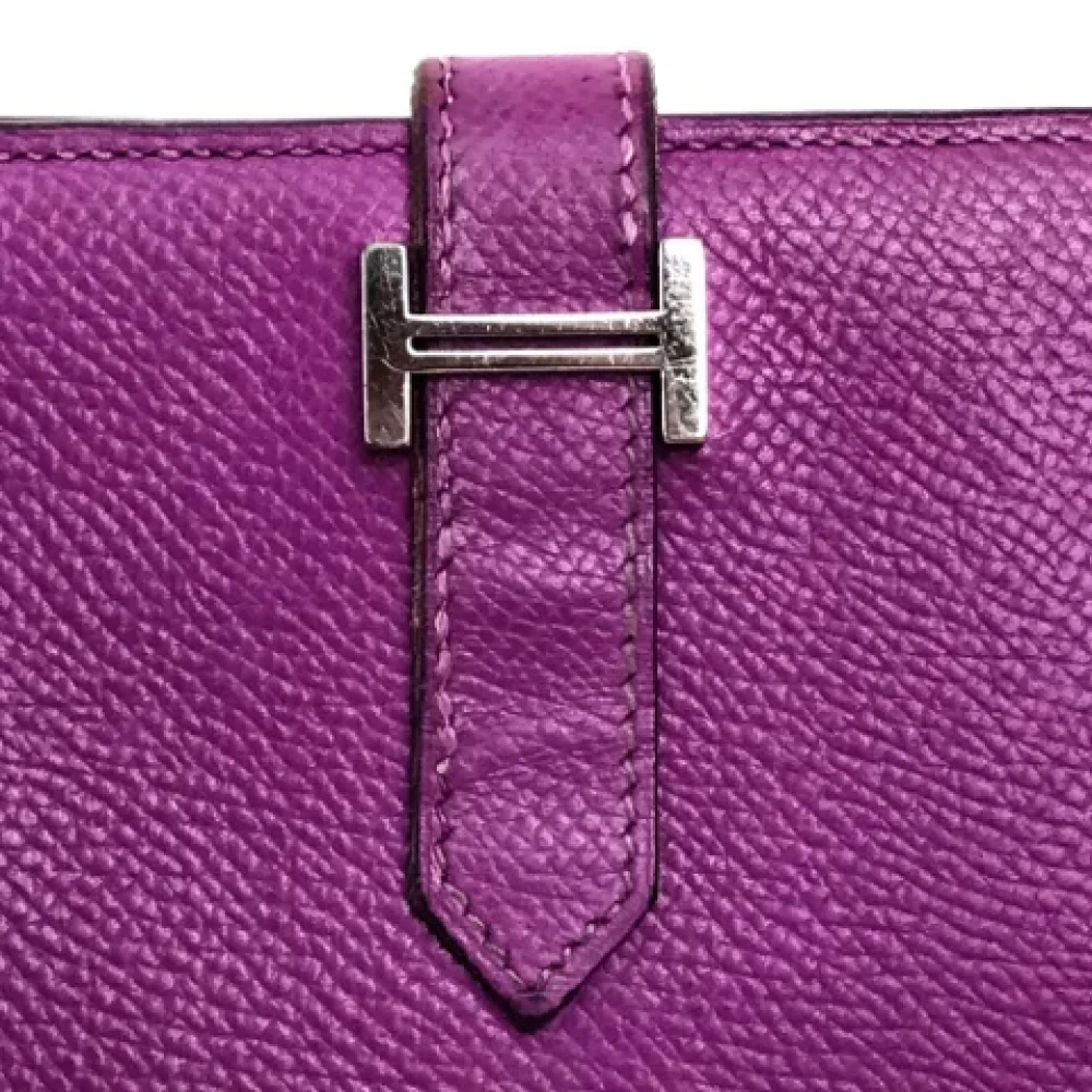 Hermès Vintage Pre-owned Leather wallets Purple Dames