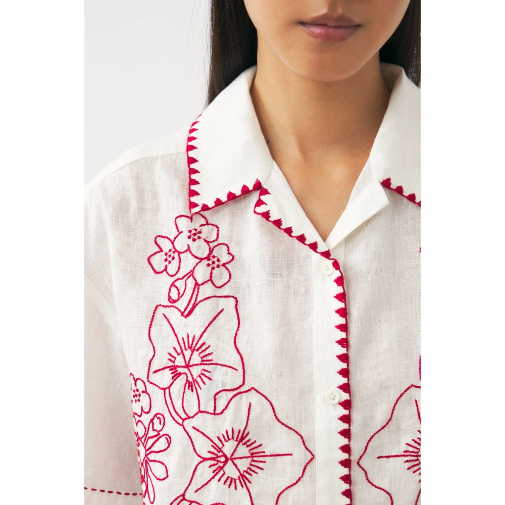 Antik batik Met de hand geborduurd overhemd Cindy Multicolor Dames