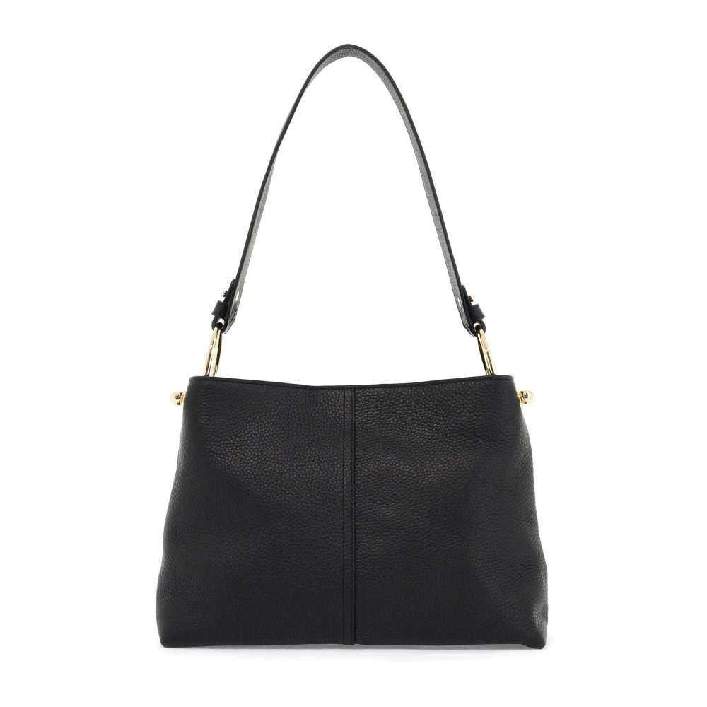 Strathberry Wollen Hobo Tas met Muziek Bar Details Black Dames