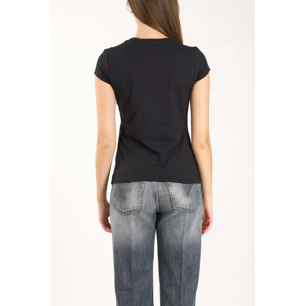 Dondup Geborduurd logo katoenen jersey t-shirt Black Dames
