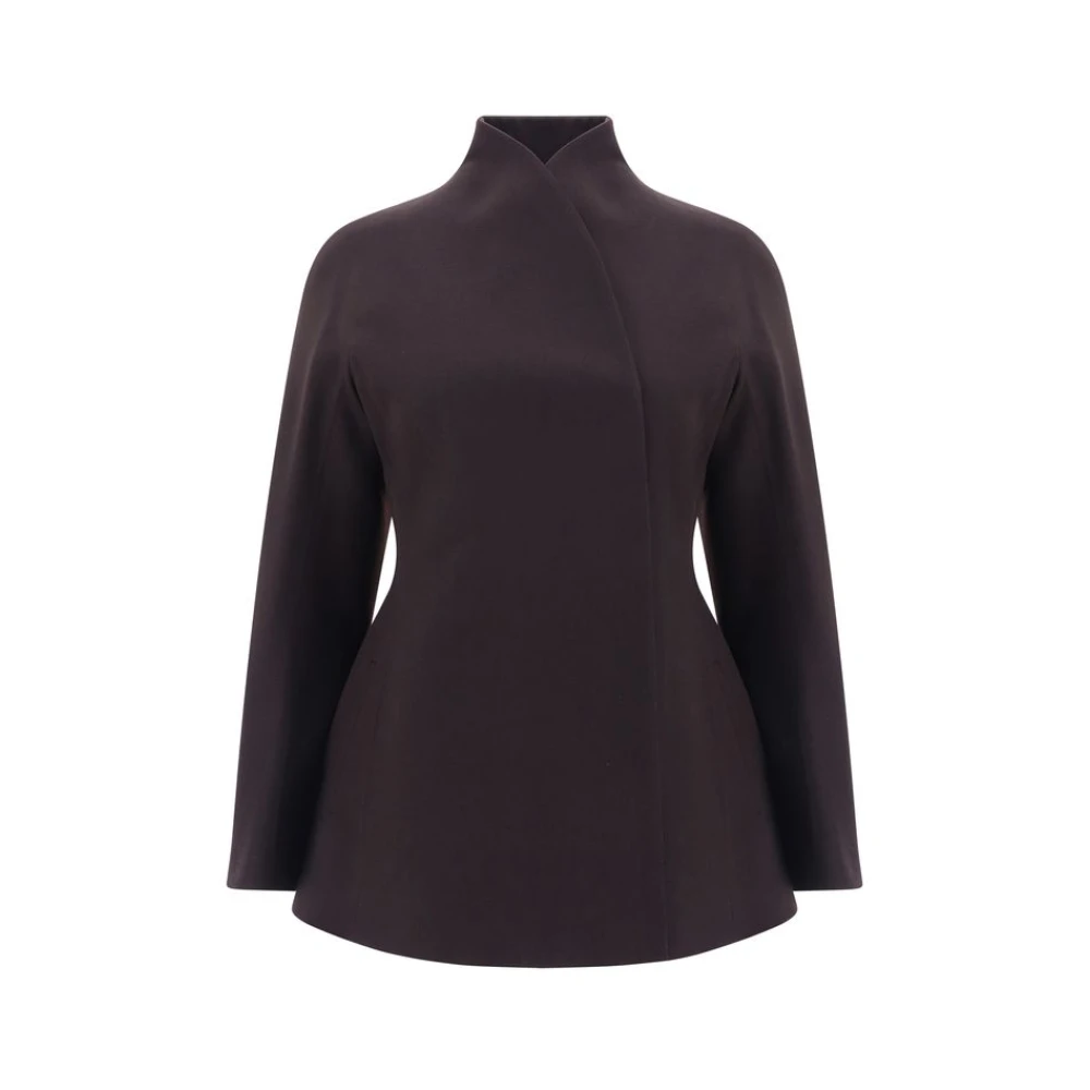 Fendi Wollen jas met sjaalkraag Purple Dames