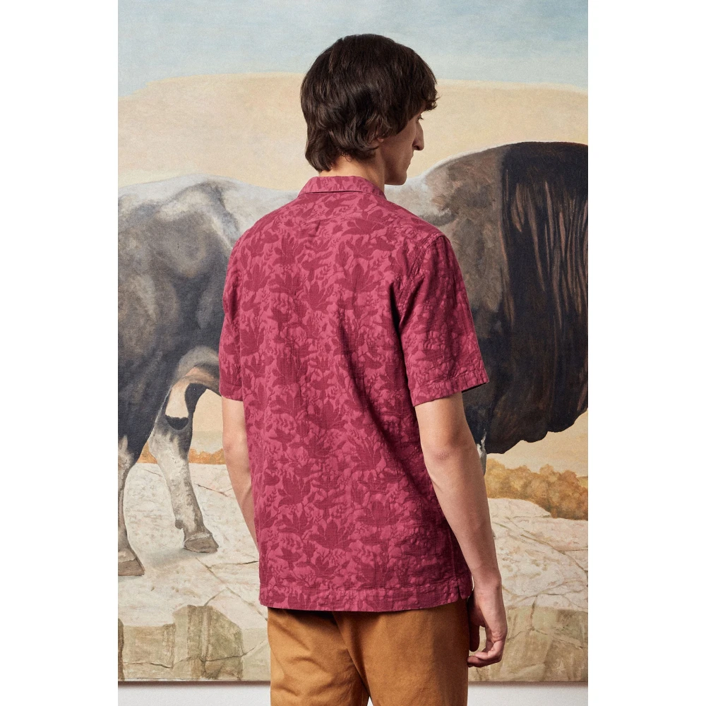 Massimo Alba Short Sleeve Shirts Pink Heren