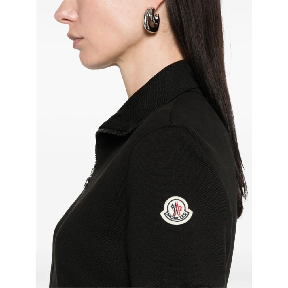 Moncler Zwarte Jurken met Kompas Motief Black Dames