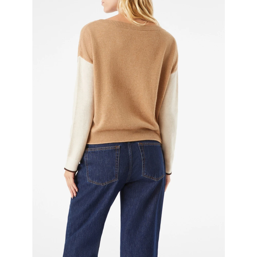 Pennyblack Beige Wol Kasjmier Boxy Sweater Brown Dames