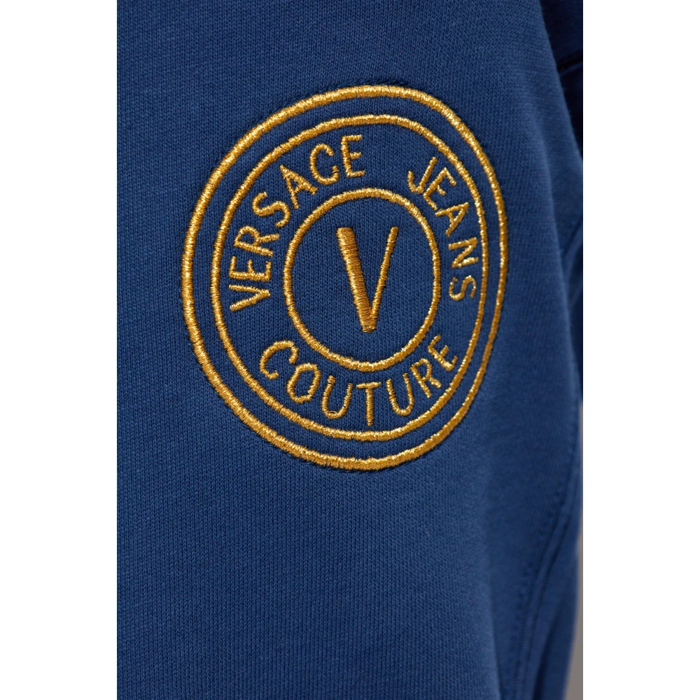 Versace Jeans Couture Broek met logo Blue Heren